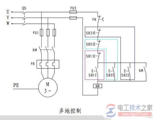 三菱plc两地控制与多地控制编程实例5