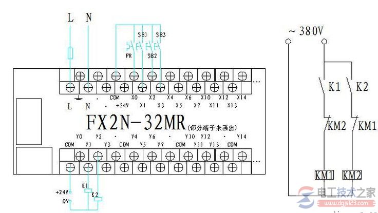 三菱plc电动机正反转控制程序编程实例2