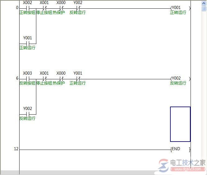 三菱plc电动机正反转控制程序编程实例4