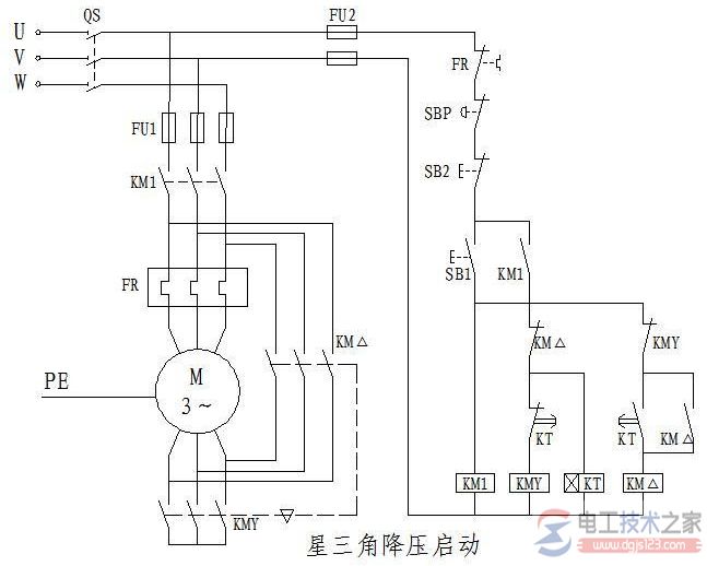 三菱plc星三角降压启动控制的编程实例1