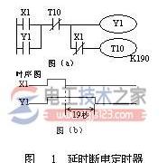 三菱fx系列plc延时断定时器梯形图与时序图示例