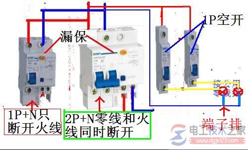 家用漏电断路器接线图4