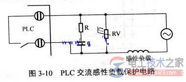 plc输出端接交流感性负载保护电路