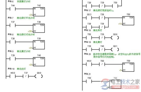 plc基本逻辑指令实现信号灯控制梯形图4