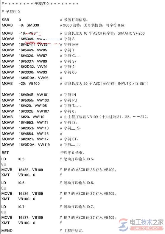 西门子s7-212用自由通信口模式与并行打印机连接编程5