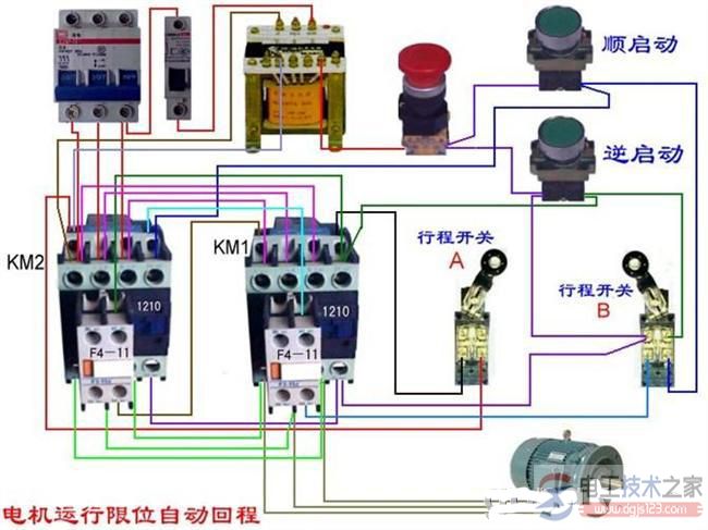 行程开关接接触器