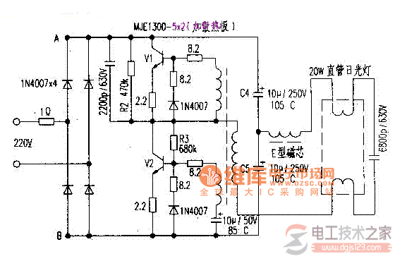 日光灯电路图2