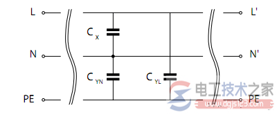 单相滤波器的漏电流的电路图