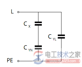 单相滤波器的漏电流的电路图