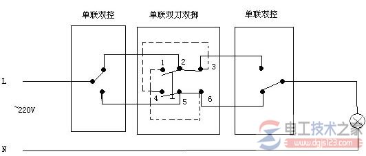 三联开关接线图