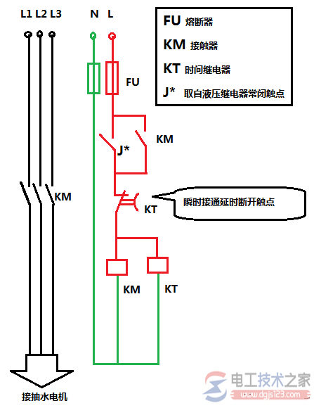 交流接触器控制线的接线图