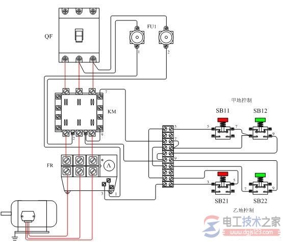 两地控制电动机接线图2