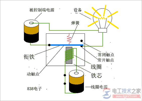 电磁继电器的接线图