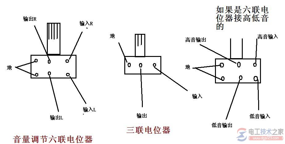 音量电位器的接线图