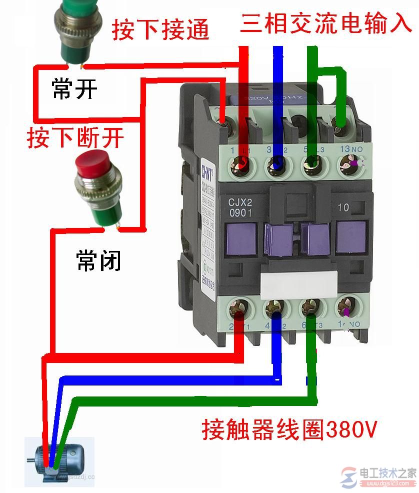 交流接触器的接线图