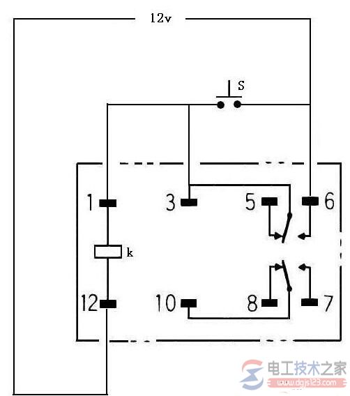 12v继电器自锁电路图