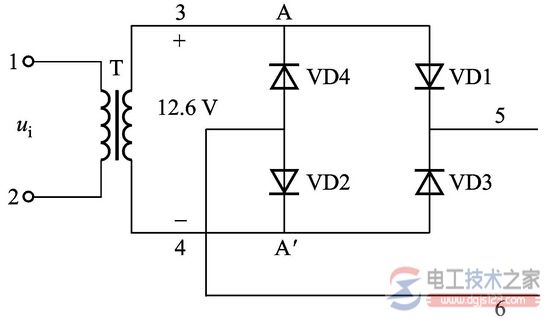 单向桥式整流电路组成