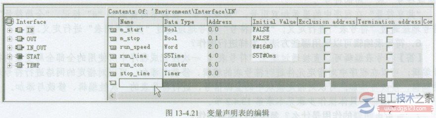 西门子STEP7-Micro/WIN编程软件变量声明表