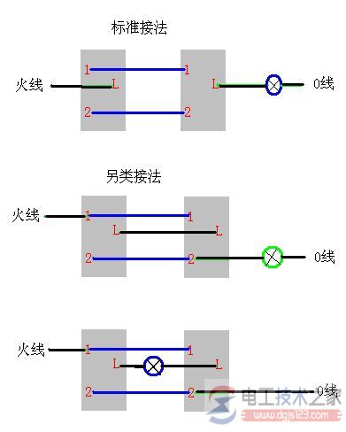 双控开关的接线方法