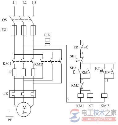 定子绕组串接电阻降压起动