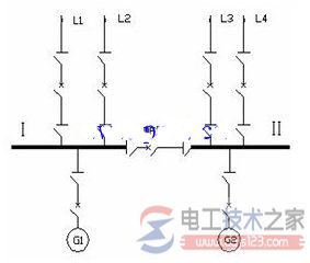 单母线分段接线图 