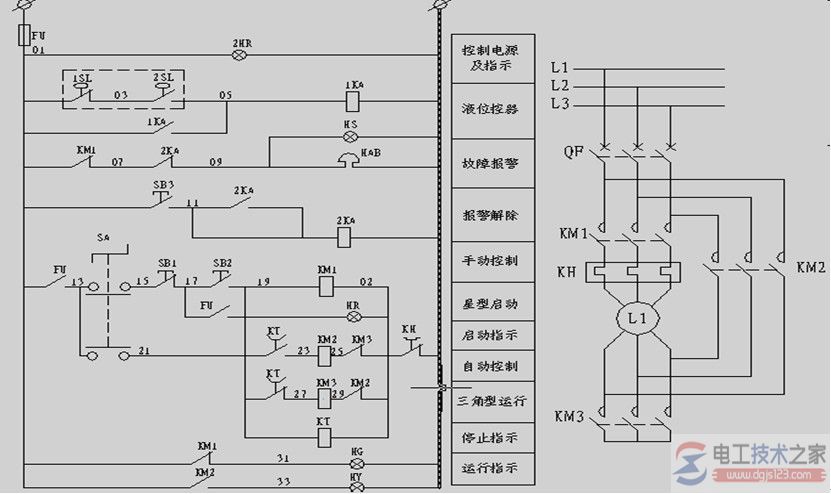 星三角启动实物接线图4