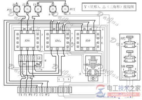 星三角降压起动接线图