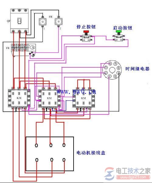 星三角启动接线图