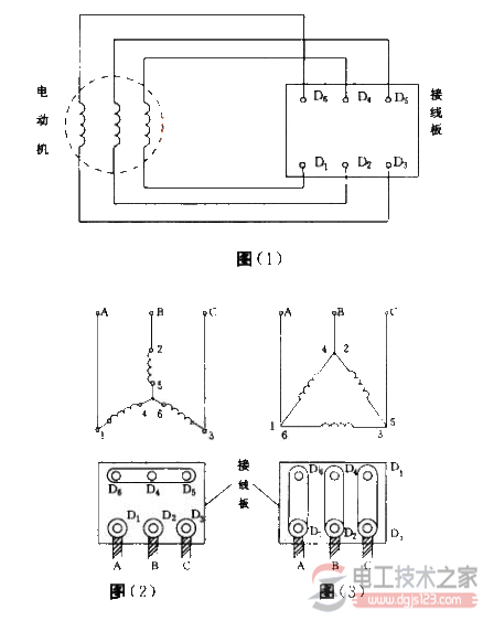 三相电动机的星三角接线图