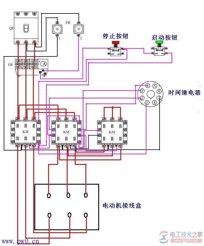 电机正反转原理图及星三角启动电路