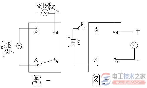 直接给一个绕组加较低电压，再将2个绕组串接测量电压，总电压升高属于极性交错连接，反之属于同极性连接