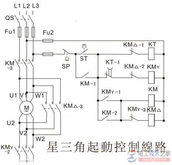 电机星三角启动原理图