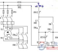 星三角降压正转启动电动机的接线图