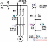 三相电动机自锁正转控制的线路接线图