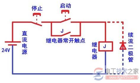 图】24v继电器自锁电路图的原理分析- 电工天下