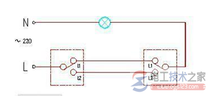 家装双控开关的接线方法