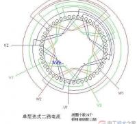 电动机接线图1：48槽4极三相异步电动机接线图