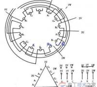 电动机接线图8：72槽6极三角形YY4极电动机接线图