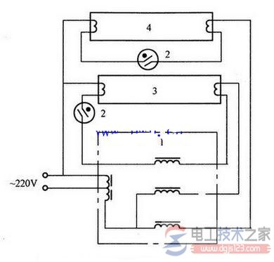 双日光灯移相接线电路图