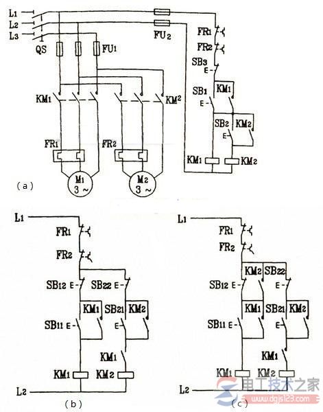 三相电动机顺序控制的线路图