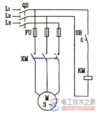 电动机点动和单向转动控制接线图