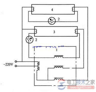 双日光灯移相接线电路图