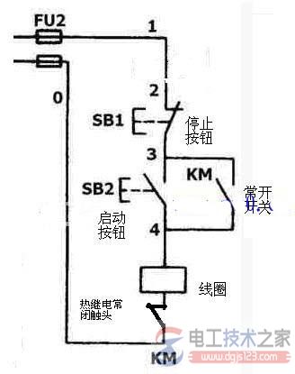 按钮控制热继电器与<a href=/zt/jiaoliujiechuqi/ target=_blank class=infotextkey>交流接触器</a>的控制电路