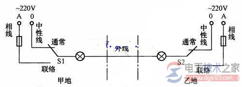 一根导线传递联络信号接线图