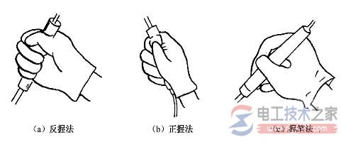 电烙铁握持方法