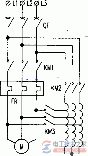 自耦降压启动主回路接线图1