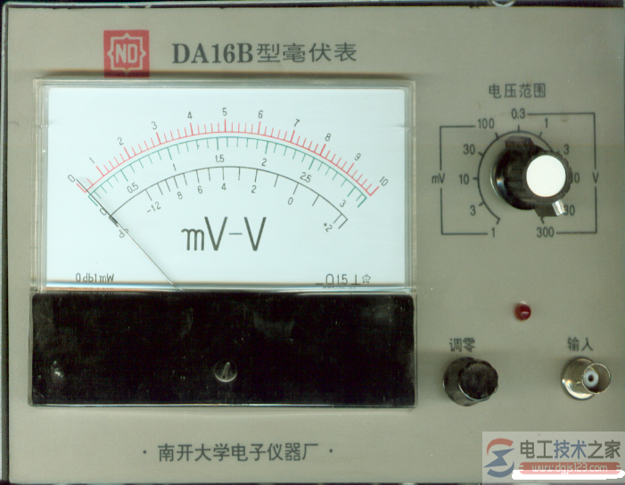 DA16B型毫伏表面板图