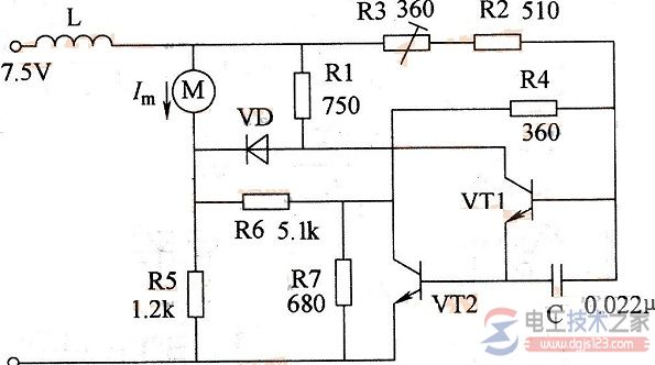 直流电动机电子稳速电路