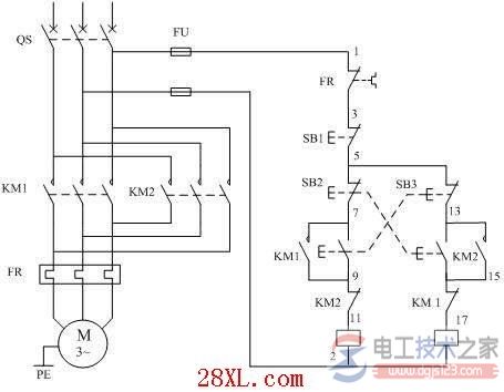 电动机可逆运行控制电路