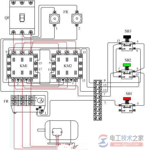 图：电动机可逆运行控制电路